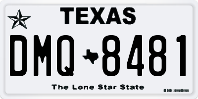 TX license plate DMQ8481