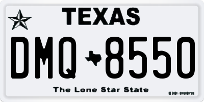 TX license plate DMQ8550