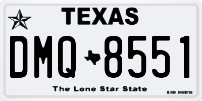 TX license plate DMQ8551