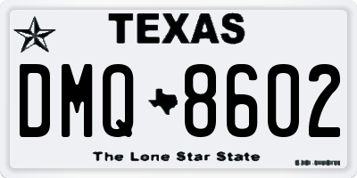 TX license plate DMQ8602