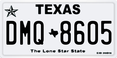 TX license plate DMQ8605