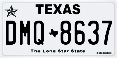 TX license plate DMQ8637