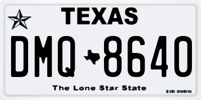 TX license plate DMQ8640