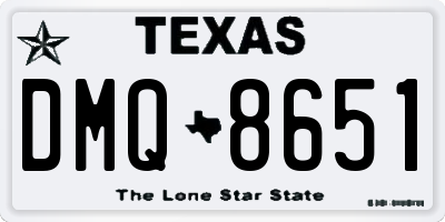 TX license plate DMQ8651