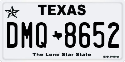 TX license plate DMQ8652