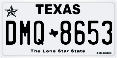 TX license plate DMQ8653