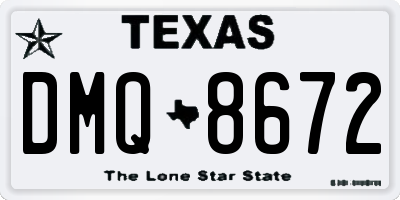 TX license plate DMQ8672