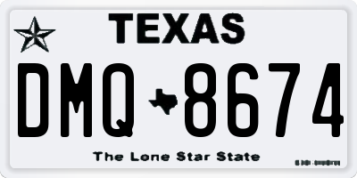 TX license plate DMQ8674