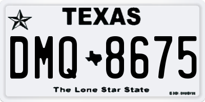 TX license plate DMQ8675