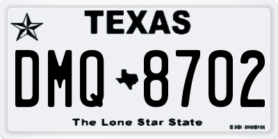 TX license plate DMQ8702