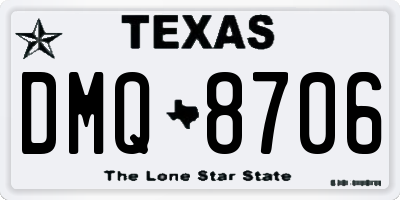 TX license plate DMQ8706