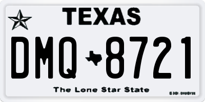 TX license plate DMQ8721