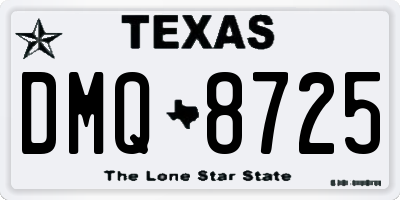 TX license plate DMQ8725