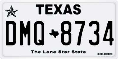 TX license plate DMQ8734