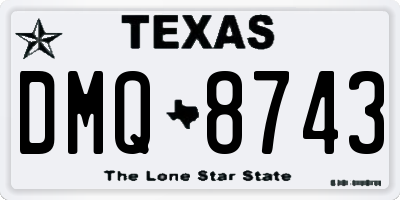 TX license plate DMQ8743