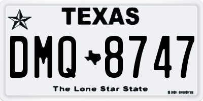 TX license plate DMQ8747