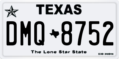 TX license plate DMQ8752