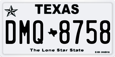 TX license plate DMQ8758