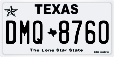 TX license plate DMQ8760