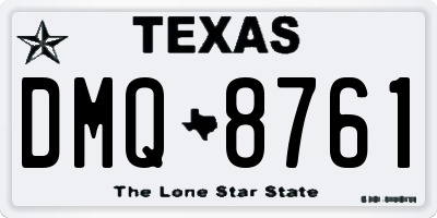 TX license plate DMQ8761