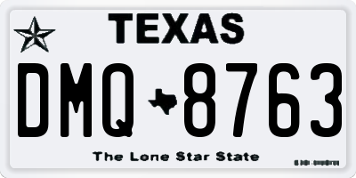 TX license plate DMQ8763