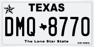 TX license plate DMQ8770