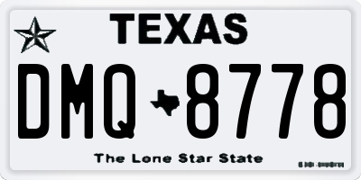 TX license plate DMQ8778