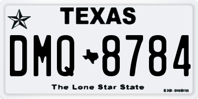 TX license plate DMQ8784