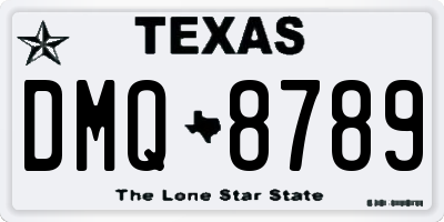 TX license plate DMQ8789