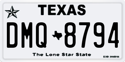 TX license plate DMQ8794