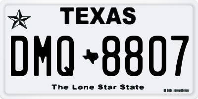 TX license plate DMQ8807