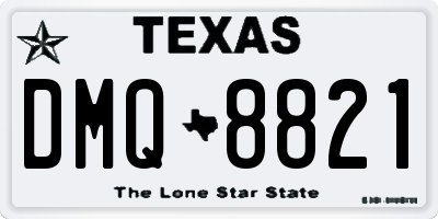 TX license plate DMQ8821