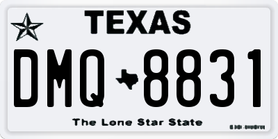 TX license plate DMQ8831