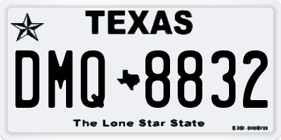 TX license plate DMQ8832