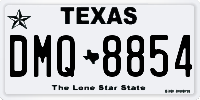 TX license plate DMQ8854
