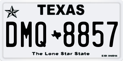 TX license plate DMQ8857