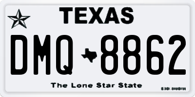 TX license plate DMQ8862