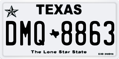 TX license plate DMQ8863