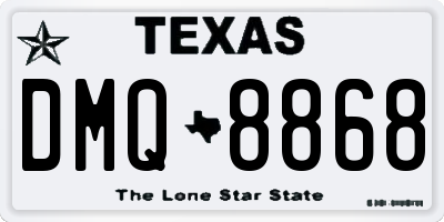 TX license plate DMQ8868