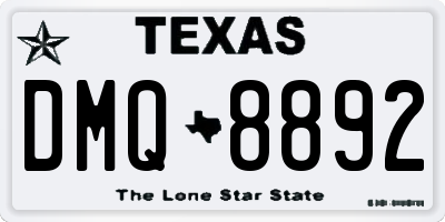 TX license plate DMQ8892