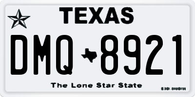 TX license plate DMQ8921