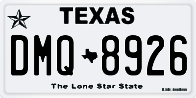 TX license plate DMQ8926