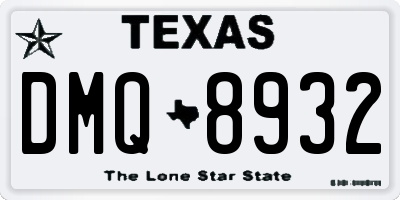 TX license plate DMQ8932