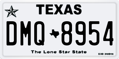 TX license plate DMQ8954