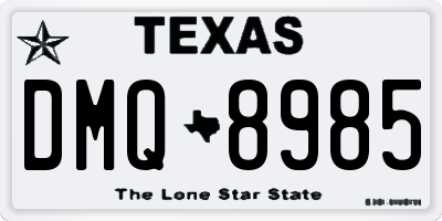 TX license plate DMQ8985