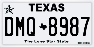 TX license plate DMQ8987
