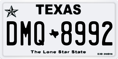 TX license plate DMQ8992