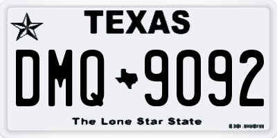 TX license plate DMQ9092