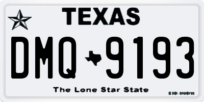 TX license plate DMQ9193