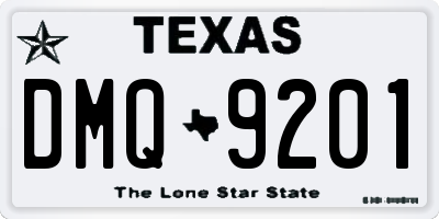 TX license plate DMQ9201